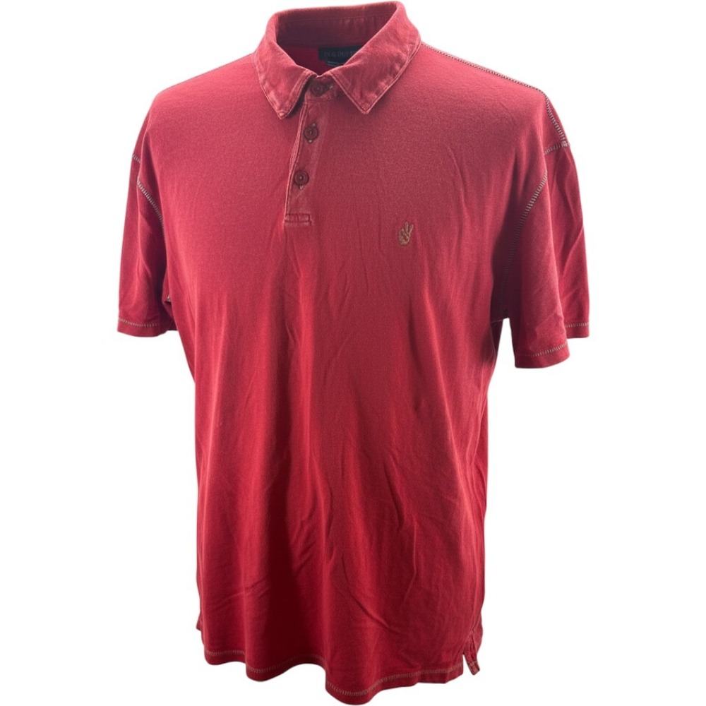 John Varvatos USA Mens Faded Red Cotton Polo Shirt XXLarge